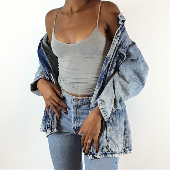 Jackets & Blazers - VINTAGE! Bleached denim jacket